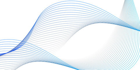 Abstract color smooth stripe dynamic wave line on a white stylized line art background. Design element technology suit for banner, poster, cover, brochure, flyer, website. vector illustration