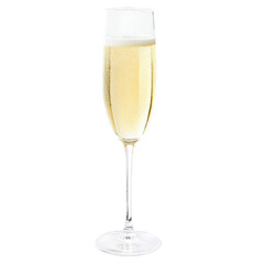 glass of champagne isolated on transparent background