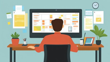 Remote Team Member Working Efficiently at a Desk