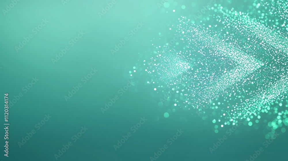 Poster Abstract Sparkling Background with Bokeh Effect in Soft Green Tones for Creative Design and Artistic Projects