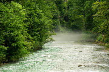 Beautiful Vintgar canyon in Slovenia