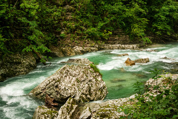 Beautiful Vintgar canyon in Slovenia