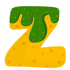 Cute English letters with donut pattern 