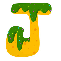 Cute English letters with donut pattern 