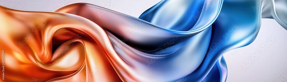 Aufkleber Gradient metallic ribbons, overlapping diagonally across a clean canvas