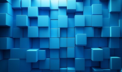 3D Abstract Blue Background, Generative AI