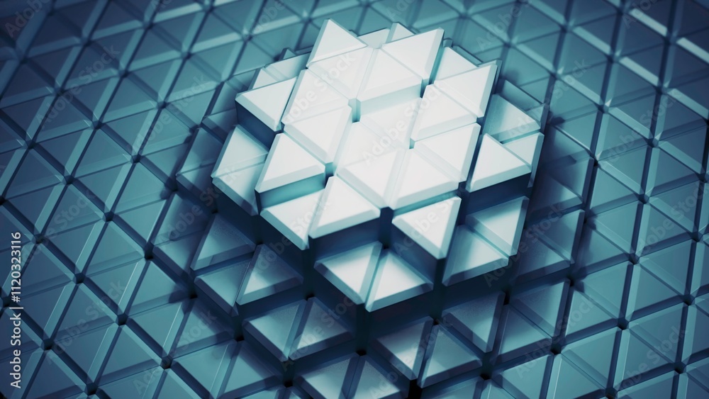 Poster this work explores abstract geometric design, focusing on intricate triangular patterns. design