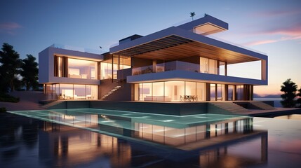 Fototapeta premium A photo of a 3D model of an architectural design.