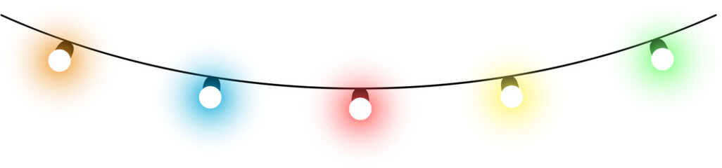 Lightbulbs garland with bright colored glow