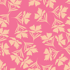 Seamless vintage pattern abstract. wonderful pink flowers, golden leaves on a dark blue background. vector texture . trend print for textiles