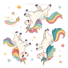 Unicorn Stickers with White Background