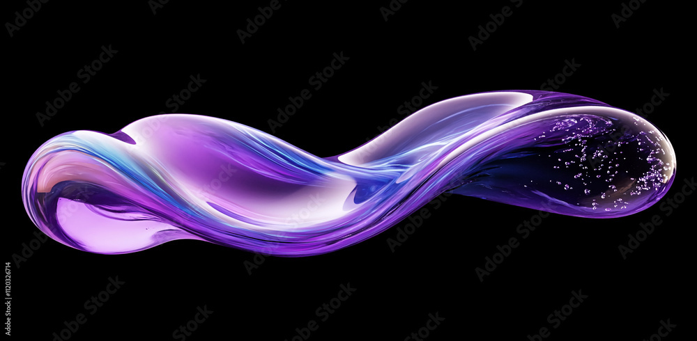 Fototapete Colorful abstract wave pattern with smooth curves and luminous highlights creating an elegant visual experience. Abstract art illustration