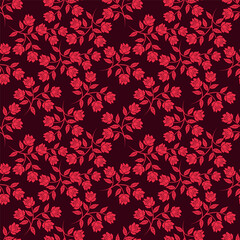Colorful flowers pattern spring botanical design. Liberty style. Floral seamless background for textile or book covers, manufacturing, wallpapers