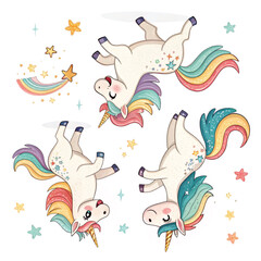 Unicorn Stickers with White Background
