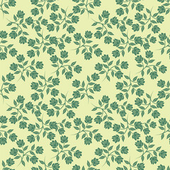 Seamless vintage pattern abstract. wonderful pink flowers, golden leaves on a dark blue background. vector texture . trend print for textiles