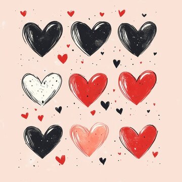 Corazones, varios de diferentes dise&ntilde;os por el d&iacute;a de San Valent&iacute;n, d&iacute;a del amor y la amistad.

