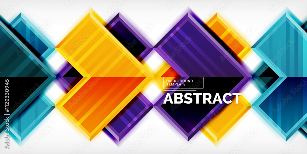 Poster Arrow symbols created with 3d effects and line texture geometric abstract background