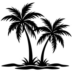 Fototapeta premium silhouette of palm trees