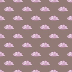 Pink watercolor clouds seamless children's pattern