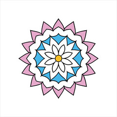 Colorful Hand drawn Mandala Ethnic Doodle Design