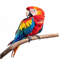 Fototapeta premium Colorful Macaw Parrot Perched on Branch
