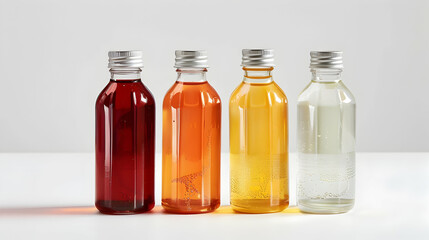 Studio shot of shampoo bottles isolated on white