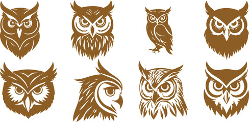 Creative Owl Silhouette Logo Designs for Branding
