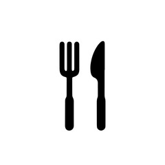 Simple Vector Icon of a fork and spoon &ndash; Logo Design Illustration