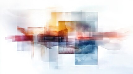 Fototapeta premium Abstract watercolor brushstrokes, layered across a clean backdrop