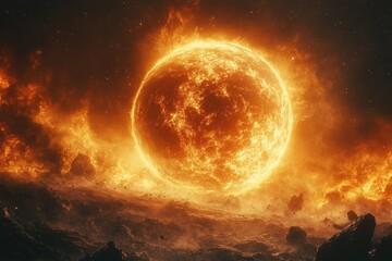 Obraz premium Fiery Celestial Sphere