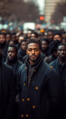 Fototapeta premium Gran manifestación por la raza negra, o africana. Igualdad de derechos para las personas inmigrantes.