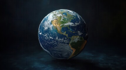 Fototapeta premium A close up of the Earth with the continents visible. Generative AI