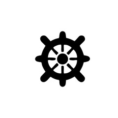 Obraz premium Simple Vector Icon of a ship's wheel – Logo Design Illustration