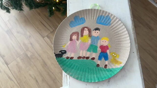 desenho de familia colorido infantil 