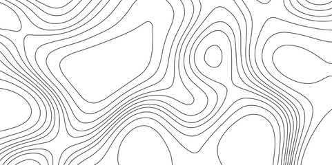 Black and white contours topography stylized height of the lines map geographic mountain relief, black wave lines paper curved reliefs abstract background with seamless geometric pattern.