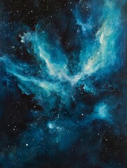 Obraz premium Celestial Nebula: A Cosmic Dance of Light and Dark - Mystical nebula, cosmic wonder, star clouds, deep space, celestial beauty. Symbolizes mystery, infinity, creation, wonder, and the universe.