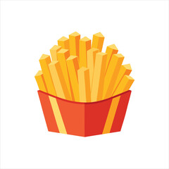 Minimalist French Fries Illustration for Fast Food Designs
