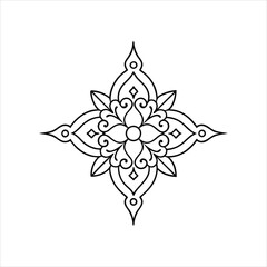Ornamental Henna Flower Patterns Mehndi Style Tattoo Template