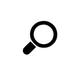 Simple Vector Icon of a magnifying glass &ndash; Logo Design Illustration