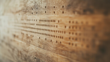 Fototapeta premium Wooden Panel with Engraved Braille and Backlighting