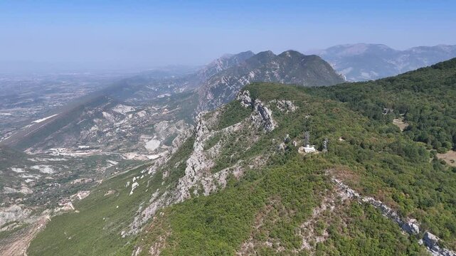 Scenic Drone Flight over Dajti Mountain National Park in Tirana