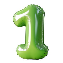 Green Number 1 Balloon - Party Decoration, Celebration, Birthday, Anniversary