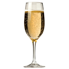 Elegant Champagne Flute with Sparkling Bubbles