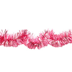 Vibrant Pink Tinsel Garland - Festive Holiday Decoration, Shiny Ornament for Christmas, Party, and Celebration