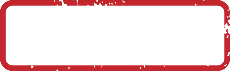 Obraz premium Empty rectangular red grunge stamp border on a clean white background, offering ample copy space for a custom message or unique design, evokes a vintage and distressed feel