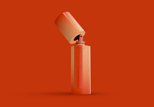 3d Opened Cosmetic Spray Bottle Mockup