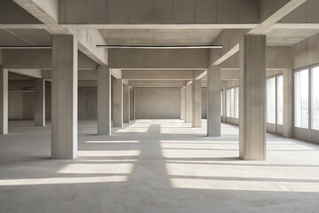 Modern Minimalist Architectural Interior Design with Columns