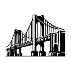 Obraz premium Simple Vector Icon of a bridges – Logo Design Illustration