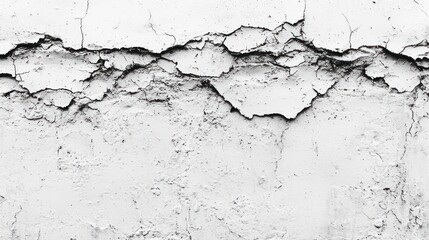 Obraz premium Cracked Wall Texture: A Monochrome Study of Decay and Time