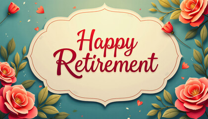 Happy Retirement Celebration Card with Floral Design
